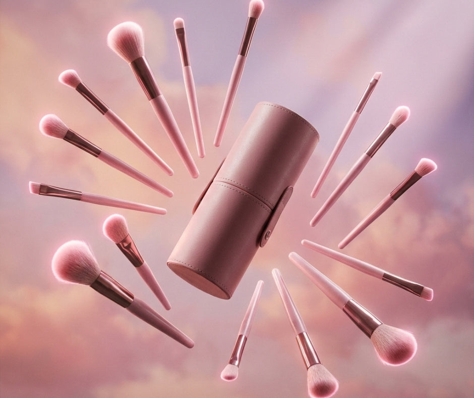 💖 مجموعة فرش مكياج احترافية من 15 قطعة – جمال لا تشوبه شائبة أصبح سهلاً ✨