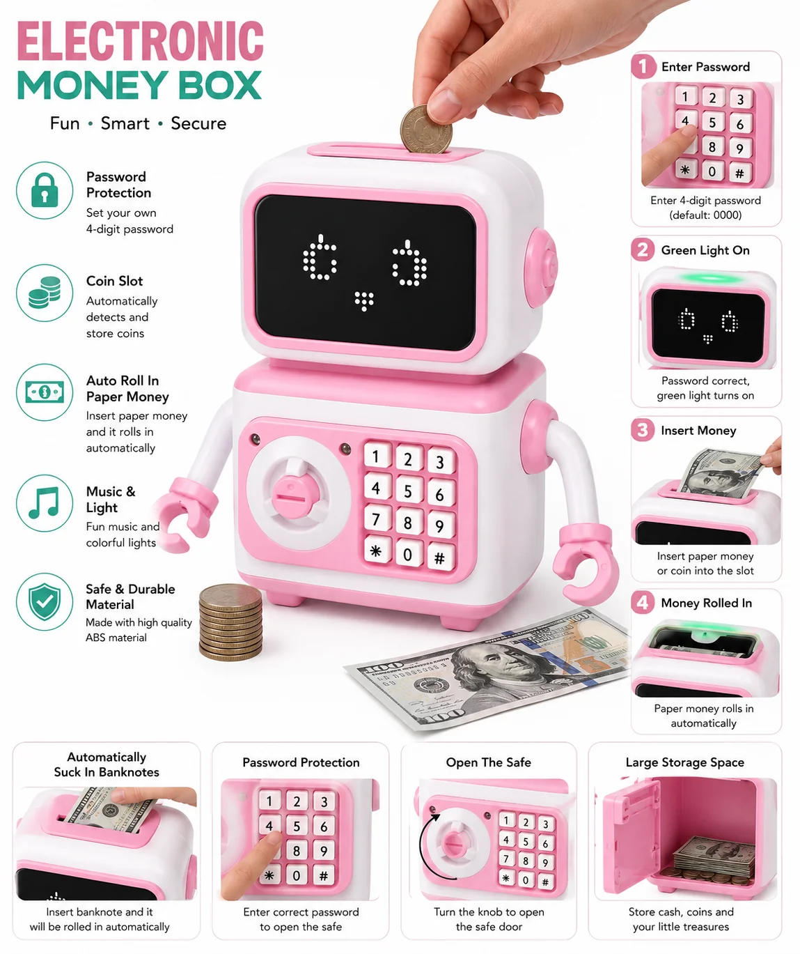 Robotic Money Saving Piggybank Make Kids Save Money From Now